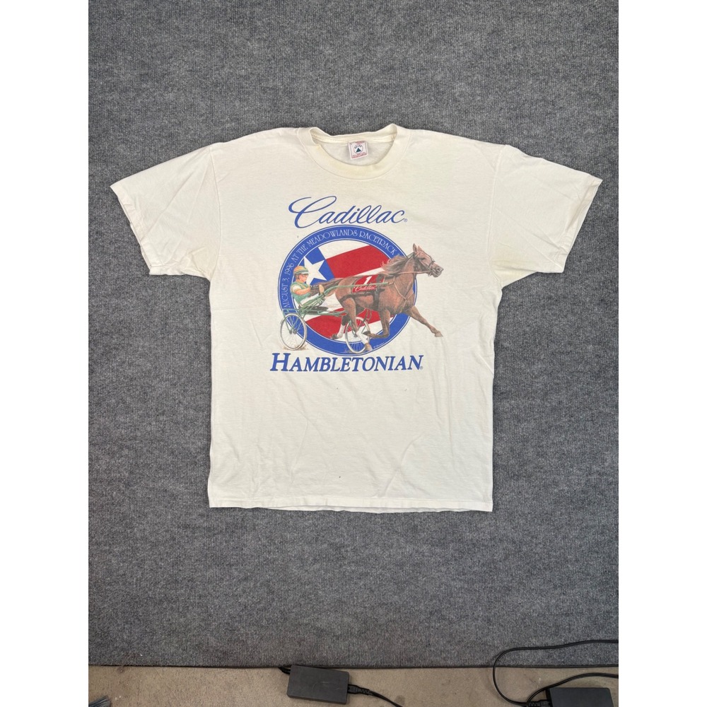 Vintage 1996 Cadillac Hambletonian Meadowlands Racetrack TShirt Large Horse Race